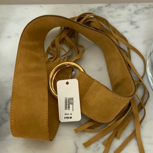 SOFT SURROUNDINGS 
SUEDE FRINGE SLING BELT HONEY SUEDE – WOMENS - Picture 2 of 3